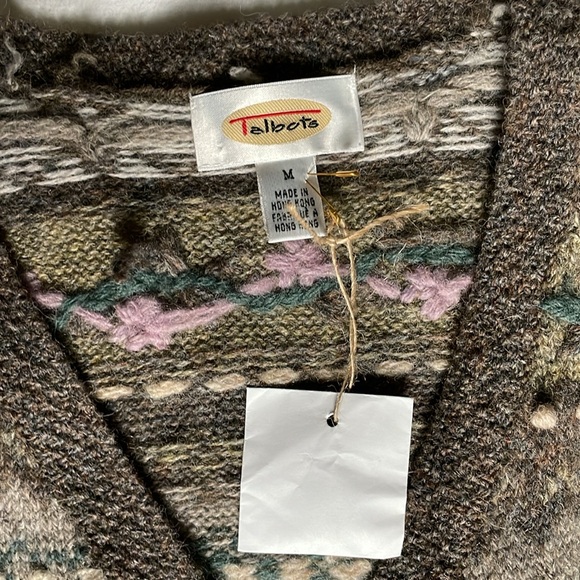 Vtg Talbots Women’s M 100%Wool Knit Cardigan - Picture 3 of 7